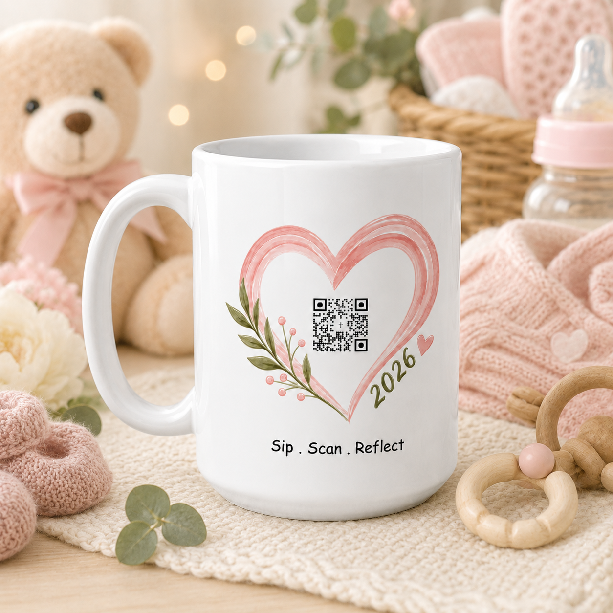 Jesus, Tea & 3 Hours of Sleep mug back, girl